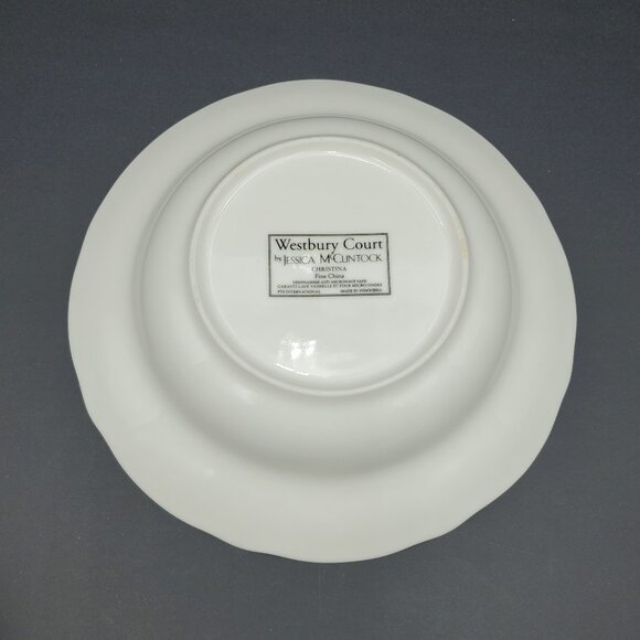 Westbury Court Christina Rim Soup Bowls Jessica McClintock Floral China Bowls - Picture 6 of 9